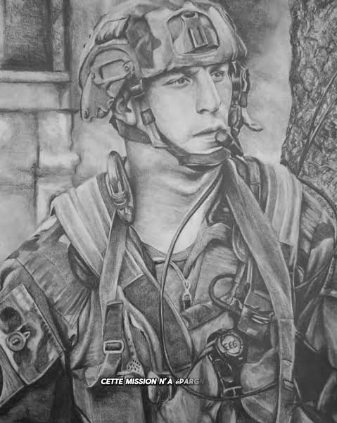 Portrait au graphite du sergent-chef Peper
